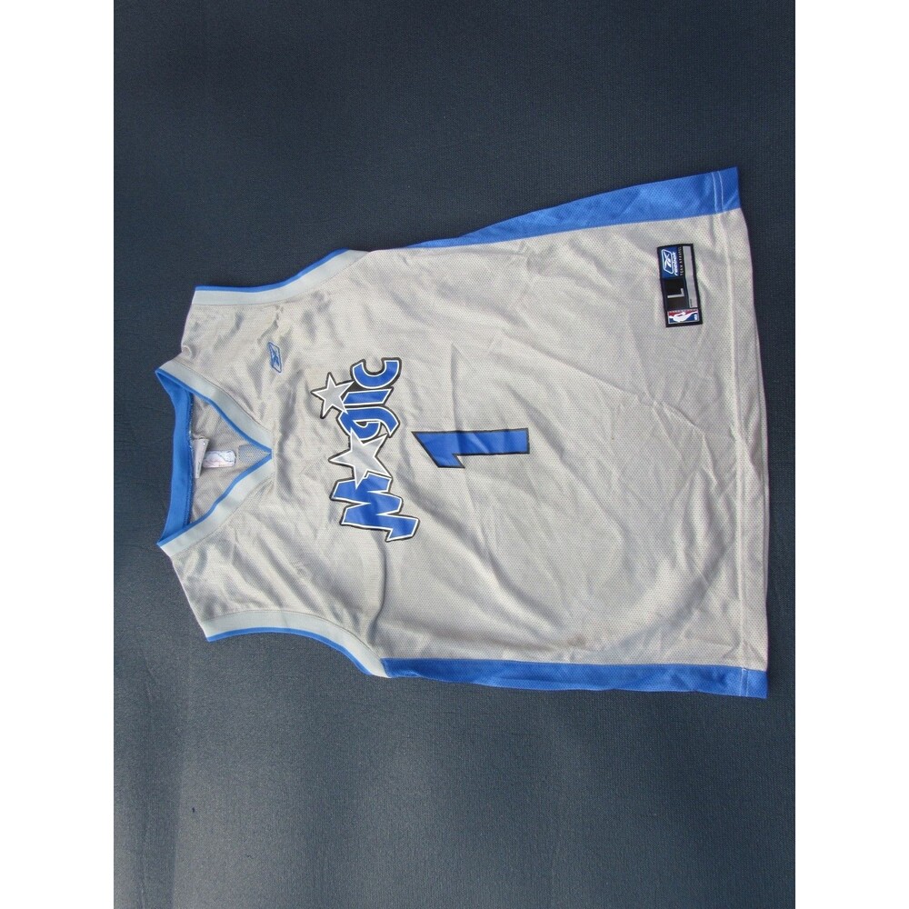 Tracy McGrady Orlando Magic Reebok NBA Jersey Size L Gray Blue #1 Stitched